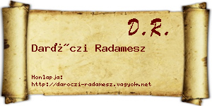 Daróczi Radamesz névjegykártya